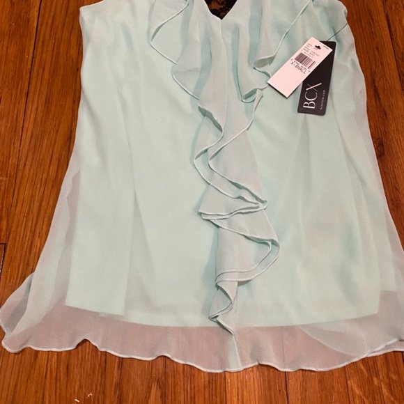 LAST CHANCE - BCX Mint Sleeveless Top Lace Back XS - Picture 5 of 6